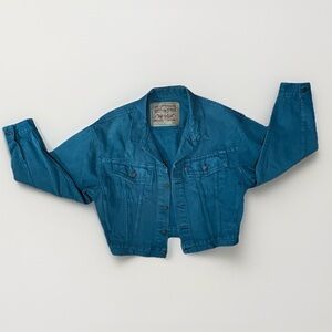 Vintage Levi's Strauss & Co Women's Small 70598 Teal Jean Jacket Trucker 70s